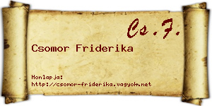 Csomor Friderika névjegykártya